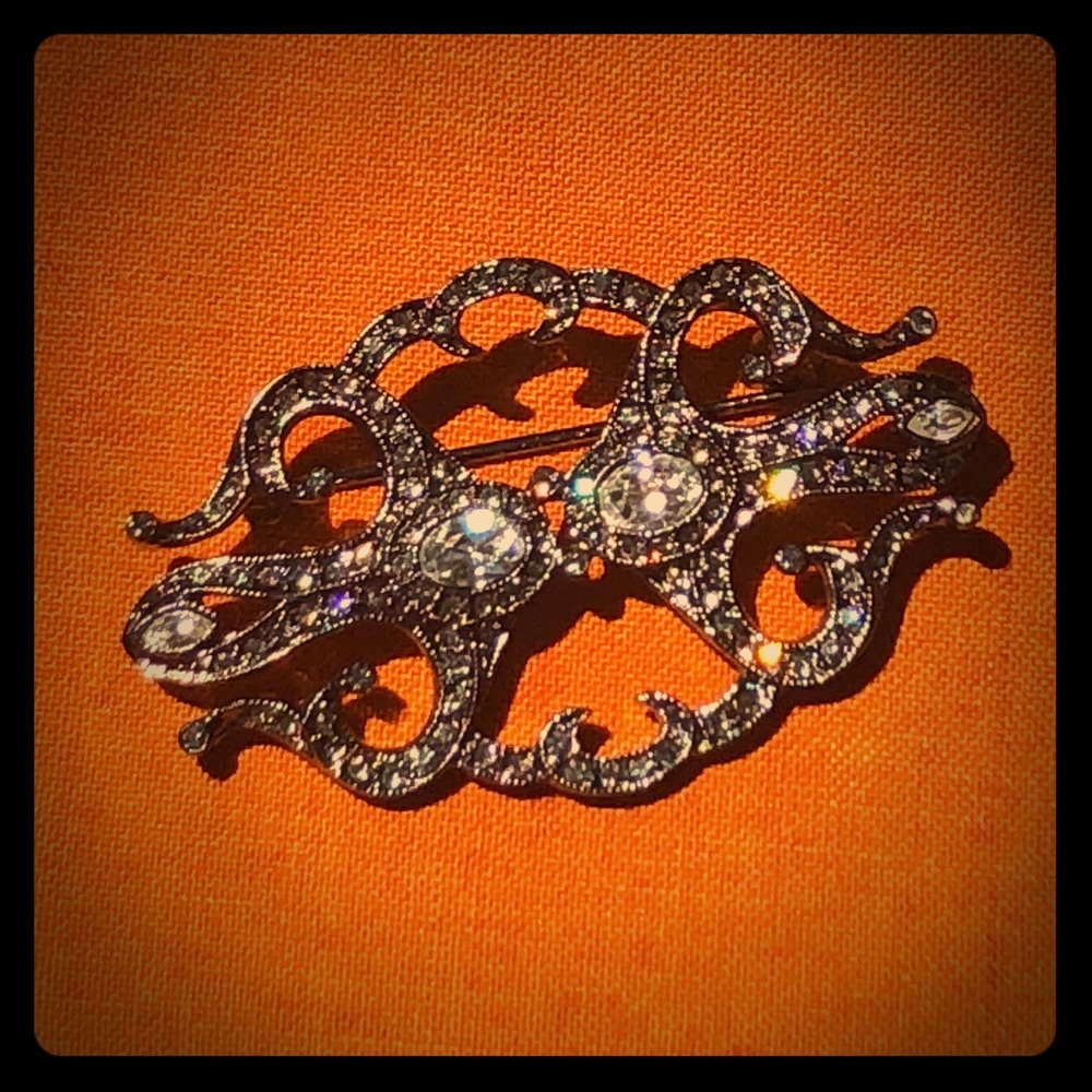 Blackened Filigree Brooch